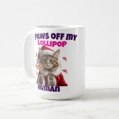Paws Off My Lollipop Human Christmas Cat コーヒーマグカップ (正面左)