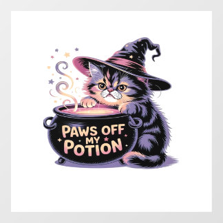 Paws Off My Potion, Kawaii Halloween Witch Cat Cla ウィンドウサイン