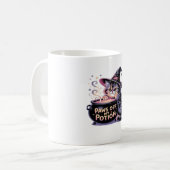 Paws Off My Potion, Kawaii Halloween Witch Cat Cla コーヒーマグカップ (正面左)