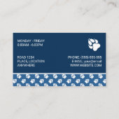 Paws On Blue & Your Own Photo Animal獣医 名刺 (裏面)