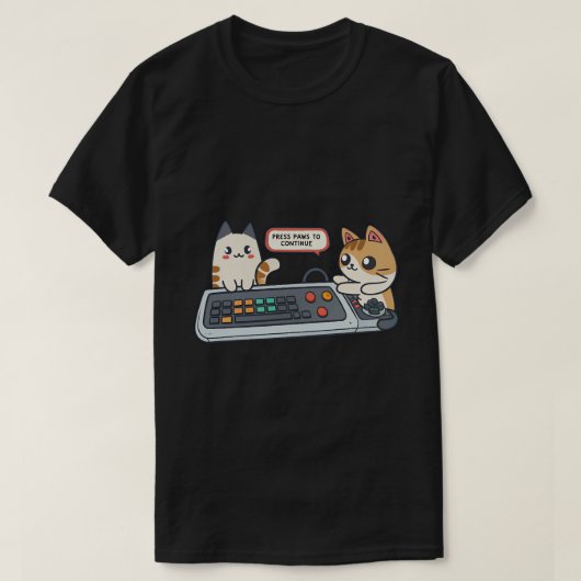 Paws-On Tech:カスタマイズ可能なCatキーボードメルトダウン Tシャツ (デザイン正面)