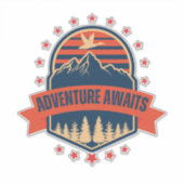 Paws on Trails - Adventure Awaits シール (正面)