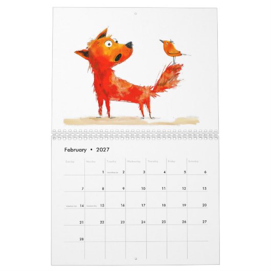 Paws & Pals 2026 – A Dog’s Comic Encounters カレンダー (2月 2027)