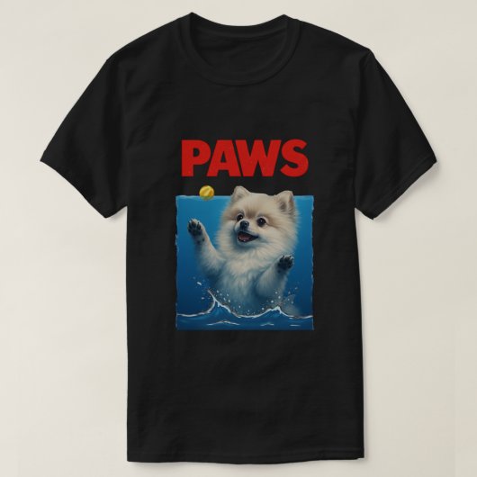 Paws Parody Black dog Chasing a Cute Scared Mouse Tシャツ (デザイン正面)