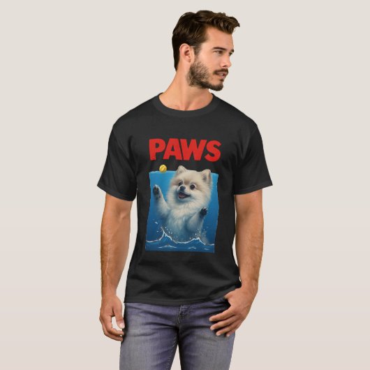 Paws Parody Black dog Chasing a Cute Scared Mouse  Tシャツ (正面フル)