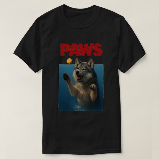 Paws Parody Black Wolf Chasing Cute Scared Mouse Tシャツ (デザイン正面)