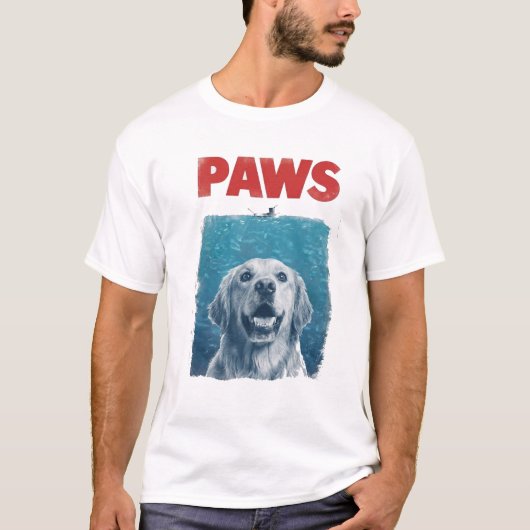 PAWS Parody Shark Movie Dog | Funny Ocean Dog  Tシャツ (正面)