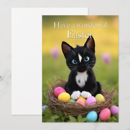 Paws, Pastels & Purrs: Felini's Easter Nest シーズンカード (正面/裏面)