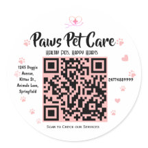 Paws Pet Care ペットショップロゴ 名前 バーコード