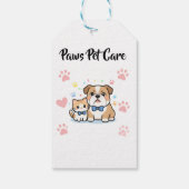 Paws Pet Care Pet Shop ロゴ 名前 バーコード ギフトタグ (裏面)