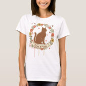 Paws & Petals Cat Floral Design Tシャツ (正面)