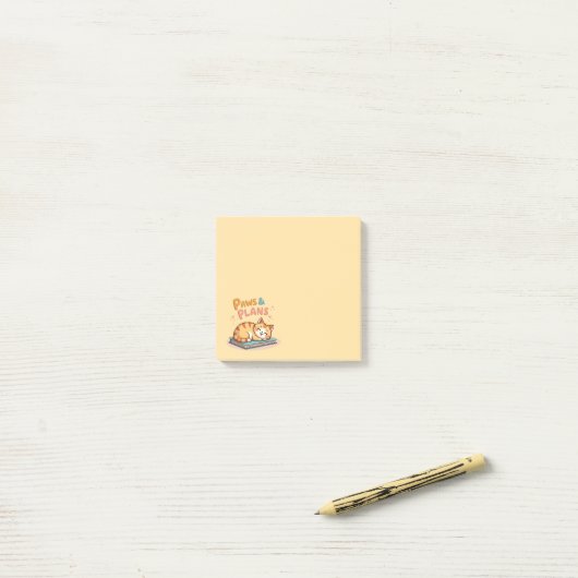 Paws & Plans Cute Kitten Post-It Notes ポストイット (デスク上)
