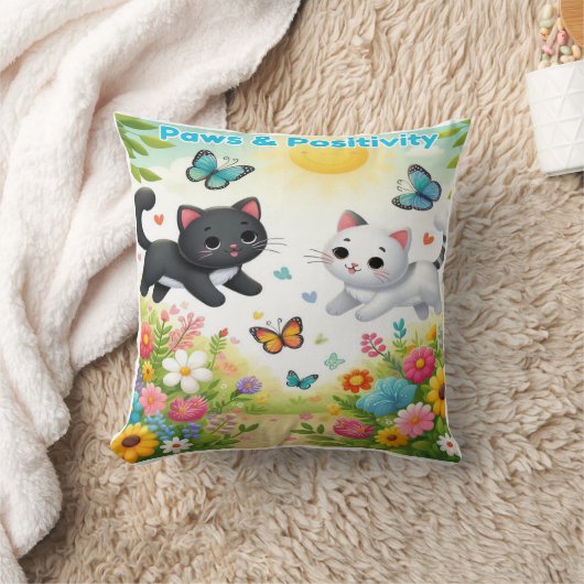 Paws & Positivity  クッション (ブランケット)
