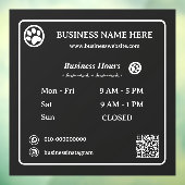 Paws QRコード ミニマル ビジネス 営業時間 ウィンドウサイン (シート3)