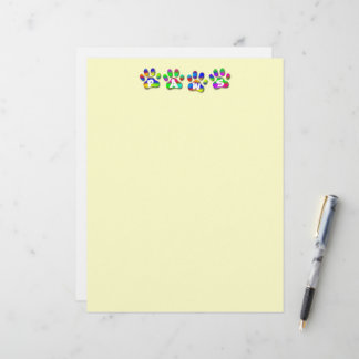 Paws Rainbow Color Pawprintsレター