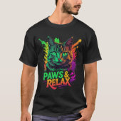 Paws & Relax Cat  Tシャツ (正面)