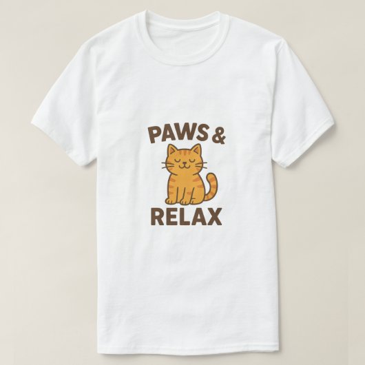 Paws & Relax – Funny Cat Meme Graphic Tシャツ (デザイン正面)