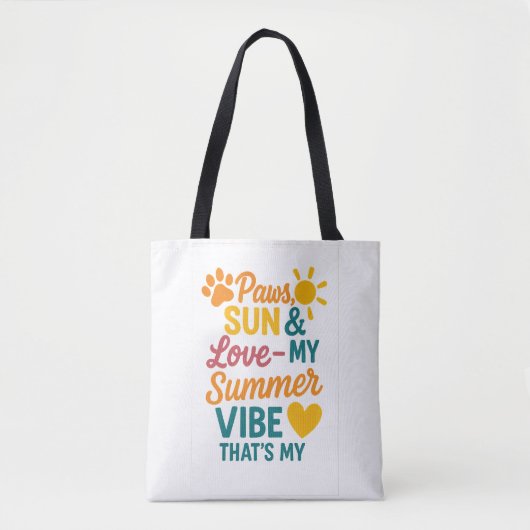 Paws, Sun & Love – Summer Vibes for Pet Lovers トートバッグ (正面)