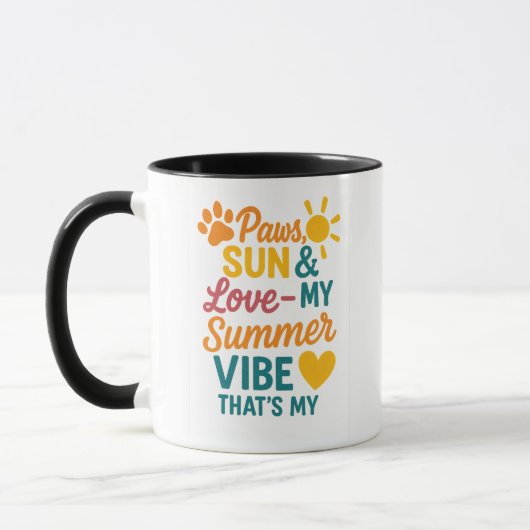 Paws, Sun & Love – Summer Vibes for Pet Lovers マグカップ (左)