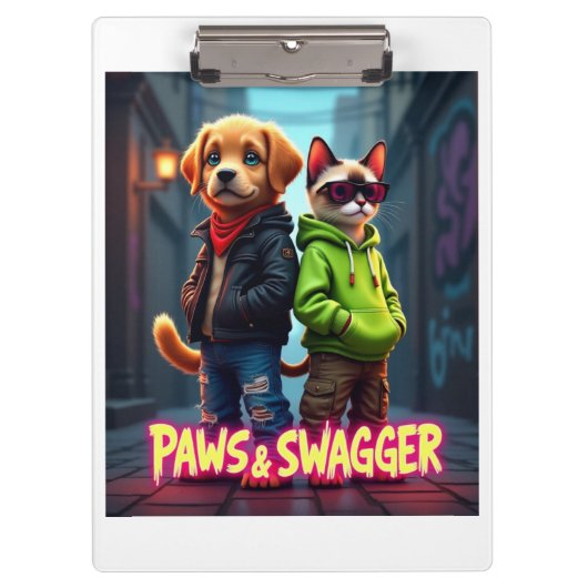 Paws & Swagger™かわいいペットインスパイアクリップボード – Styl クリップボード (正面)