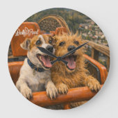 Paws & Thrills – Joyful Dogs on a Roller Coaster  ラージ壁時計 (正面)