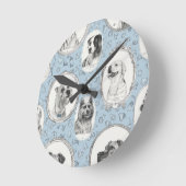 Paws & Time Wallクロック ラウンド壁時計 (傾斜)