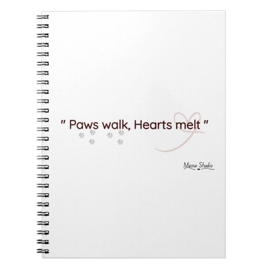 Paws Touch, Hearts Feel Notebook ノートブック (正面)