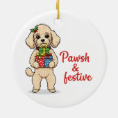 Pawsh and Festive Dog, Fancy Christmas Dog  セラミックオーナメント (裏面)