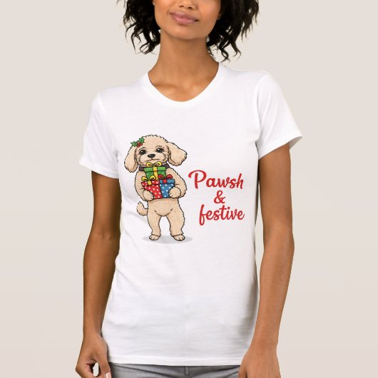 Pawsh and Festive Dog Shirt, Fancy Christmas Dog Tシャツ (正面)