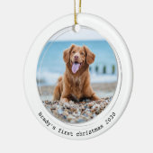 Pawsiely Covid検疫ブラックドッグペットの写真 セラミックオーナメント (左)