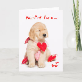 Pawsingの毛皮キスの子犬のバレンタイン シーズンカード