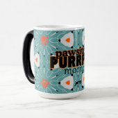 PAWSITIVE目的の朝のティール(緑がかった色)オレンジ モーフィングマグカップ (正面左)