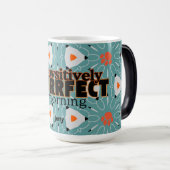 PAWSITIVE目的の朝のティール(緑がかった色)オレンジ モーフィングマグカップ (正面右)