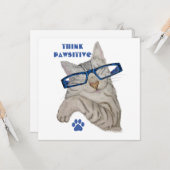 Pawsitive考え Purfect Cute Cat in Specsスケッチ カード (正面/裏面インサイチュ)