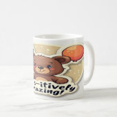 Pawsitive Amazing -おもしろい動物引用文デザイン コーヒーマグカップ (正面右)