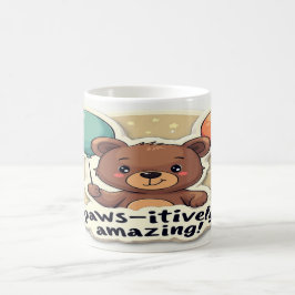 Pawsitive Amazing -おもしろい動物引用文デザイン コーヒーマグカップ