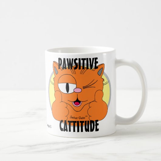 PAWSITIVE CATTITUDE カートゥーンキャット セニョールガト コーヒーマグカップ (右)
