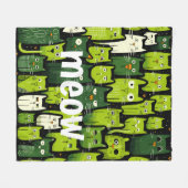 Pawsitive Cozy:可愛いドードルおもしろい猫好き フリースブランケット (正面(横))