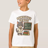 Pawsitive Genius - Professor Cat Tシャツ (正面)