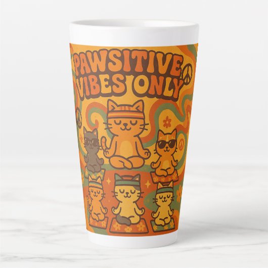 Pawsitive Vibes Only カフェラテマグ (正面)