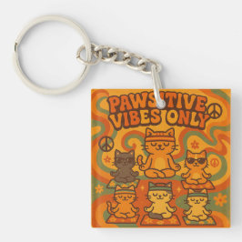 Pawsitive Vibes Only キーホルダー
