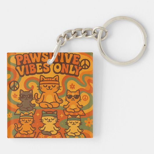 Pawsitive Vibes Only キーホルダー (裏面)