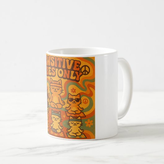 Pawsitive Vibes Only コーヒーマグカップ (正面右)