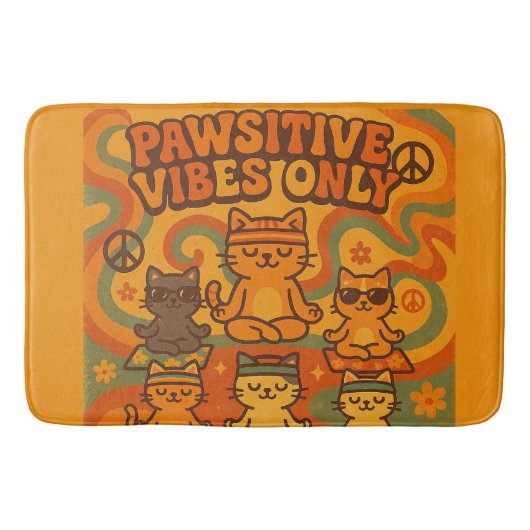 Pawsitive Vibes Only バスマット (正面)