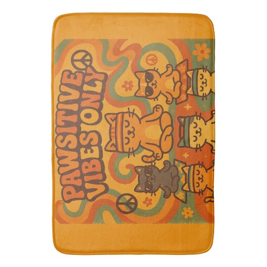 Pawsitive Vibes Only バスマット (正面縦)