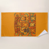 Pawsitive Vibes Only ビーチタオル (正面)