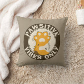 Pawsitive vibes only Cute Cat Paw Funny Pun クッション (ブランケット)
