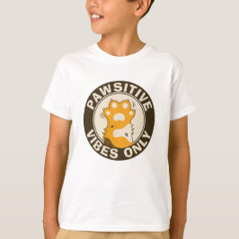 Pawsitive vibes only Cute Cat Paw Funny Pun Tシャツ