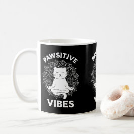 Pawsitive Vibes Zen Kitty Cat Owners Cat Mom & Mom コーヒーマグカップ