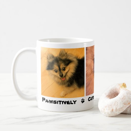 Pawsitivelyのかわいく、愛らしい飼い犬猫の写真 コーヒーマグカップ (ドーナツ)